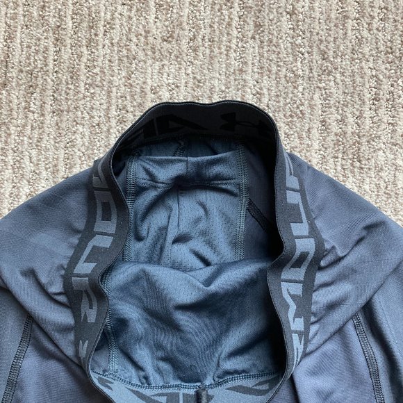 Men's Small Under Armour Heatgear Baseball Compression Sliding Shorts Gray Black - Picture 2 of 4